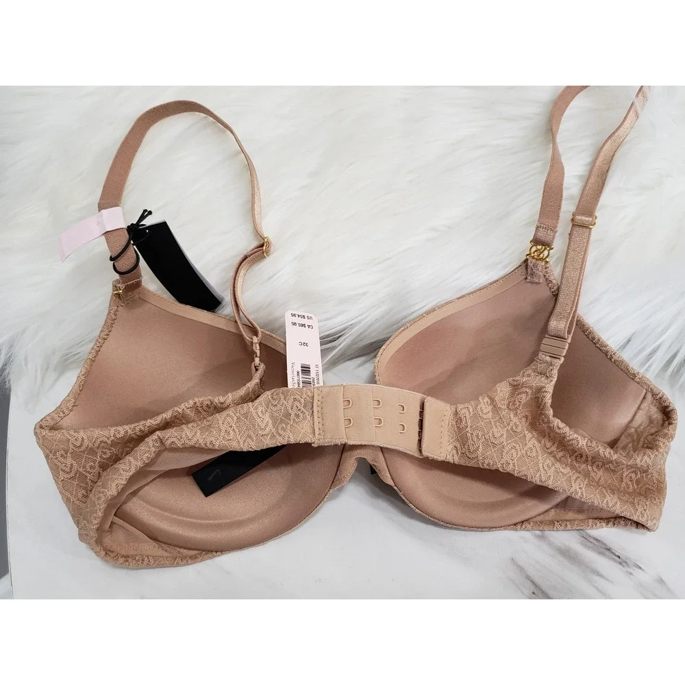 NEW SIZE 32C Victorias Secret The Icon Push Up Demi Bra beige